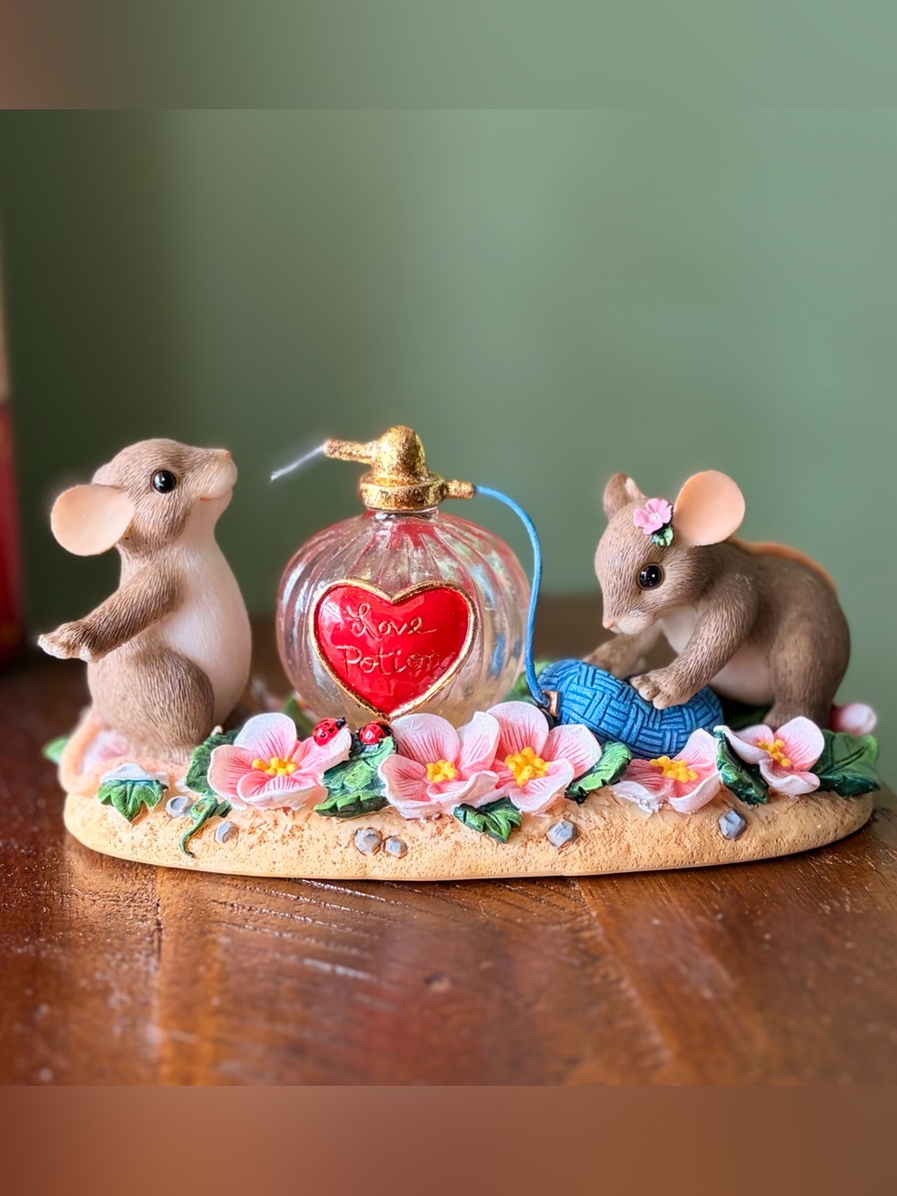 Vintage Cottagecore Charming Tails Love Potion Figurine Accent